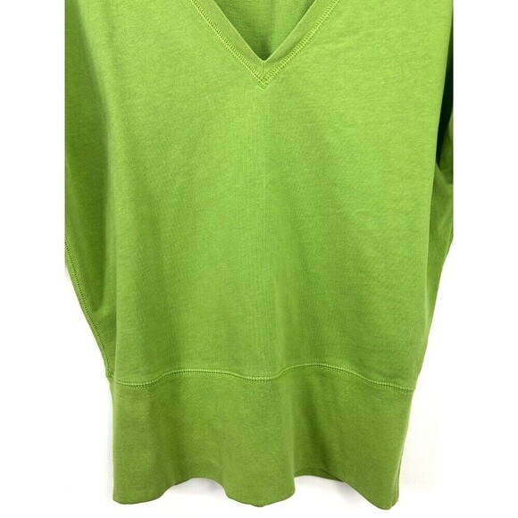 Gap Womens Sweatshirt Top Size M Green 3/4 Sleeve V Neck Cotton Pullover T - Picture 7 of 12